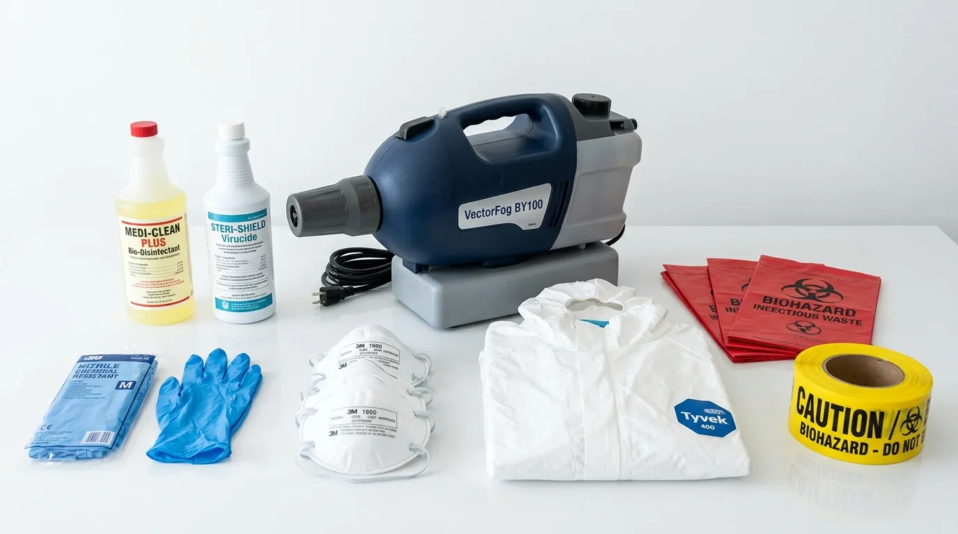 Professional biohazard remediation crew working in Sealy